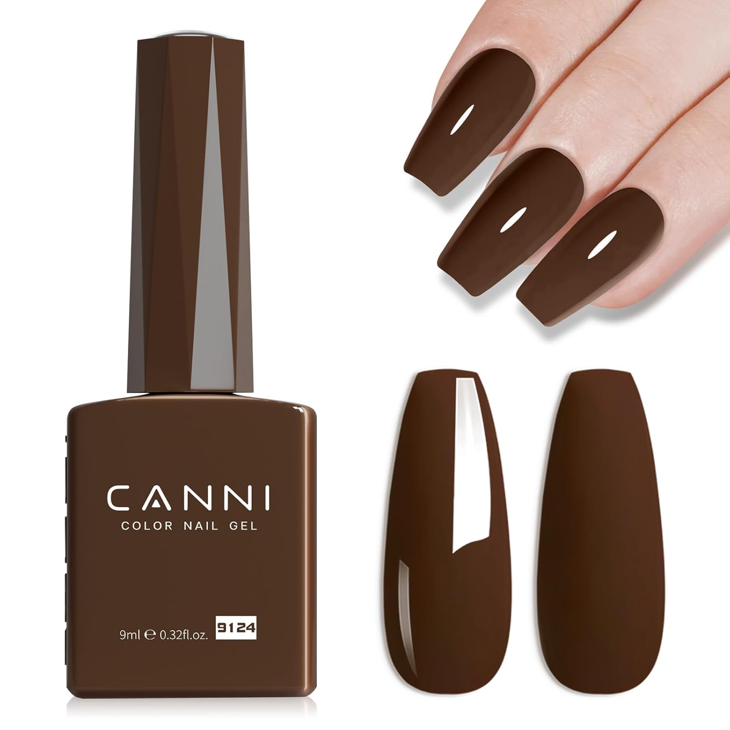 CANNI Dark Brown Gel Polish, 1Pcs Gel Polish Brown Irish Coffee Brown Nail Polis...