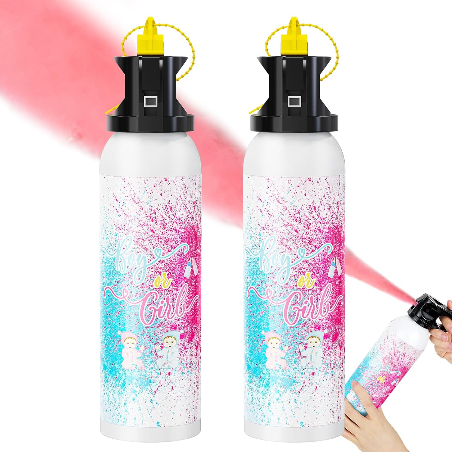 Large Gender Reveal Fire Extinguisher Color Blasters: 2 Pcs Pink Blaster Only fo...