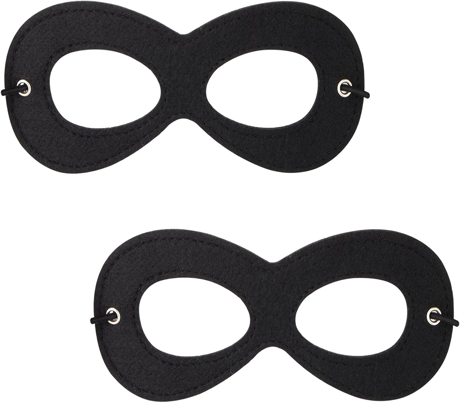 AIMIKE 2Pcs Superhero Masks, Black Felt Eye Masks, Halloween Dress Up Masks, Adj...