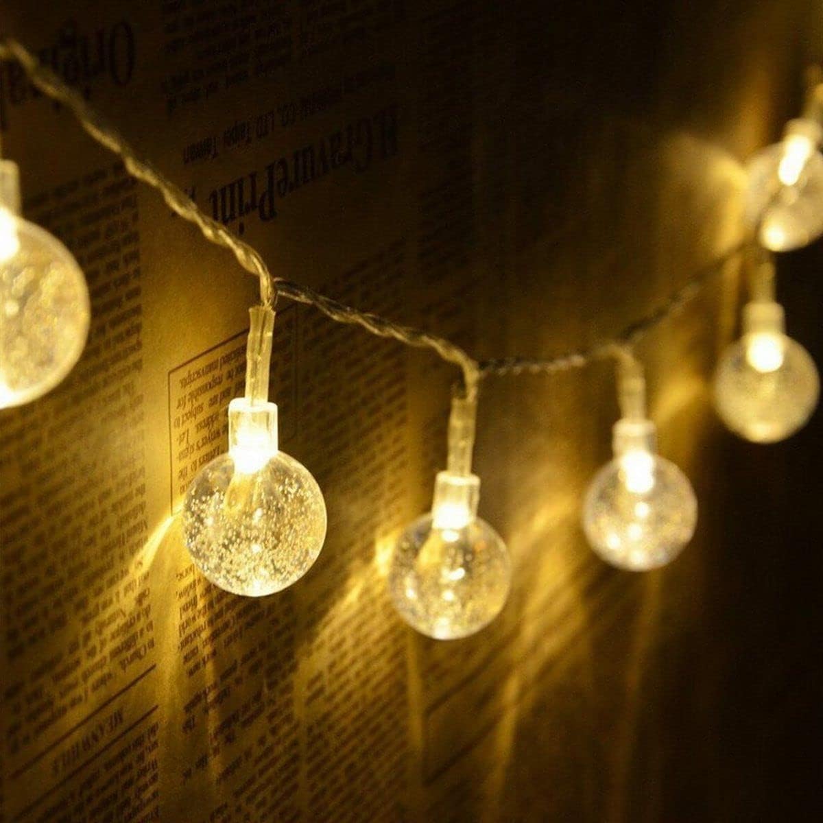 LiyuanQ Globe Fairy Lights Plug in 60 LED String Lights Mains Powered Waterproof...