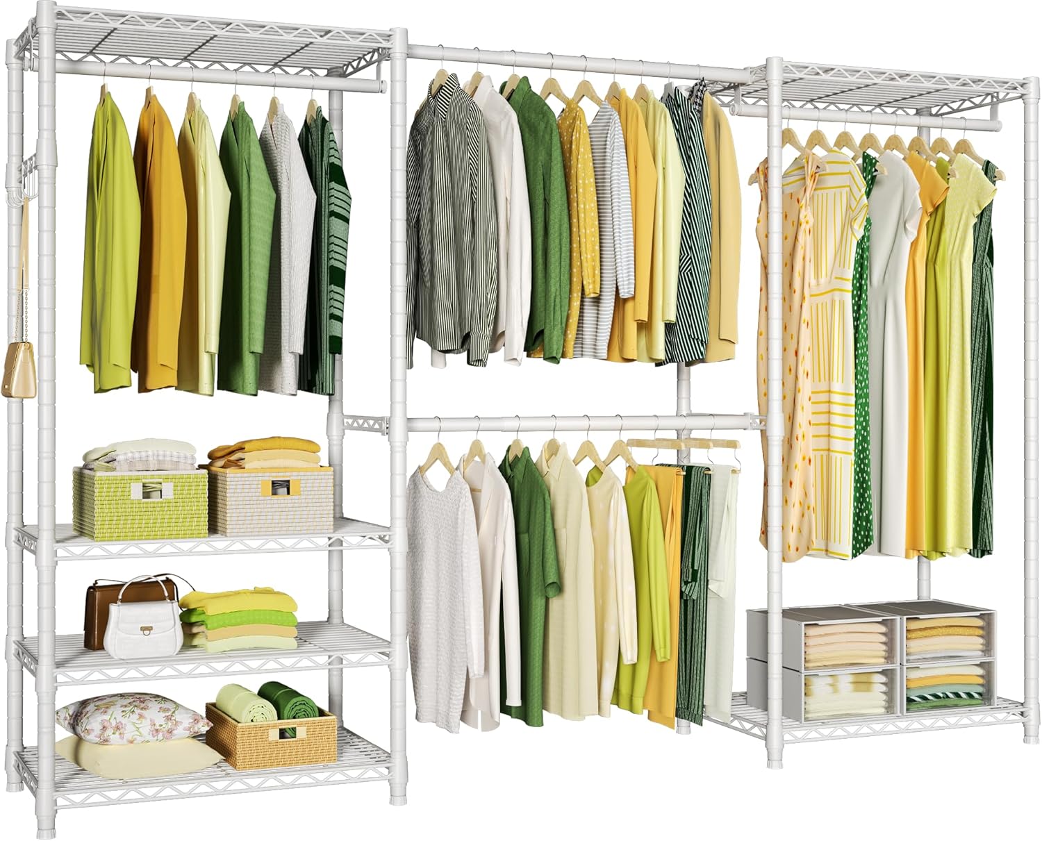 Ulif E1 Heavy Duty Closet Garment Rack, 6 Tiers Ad...