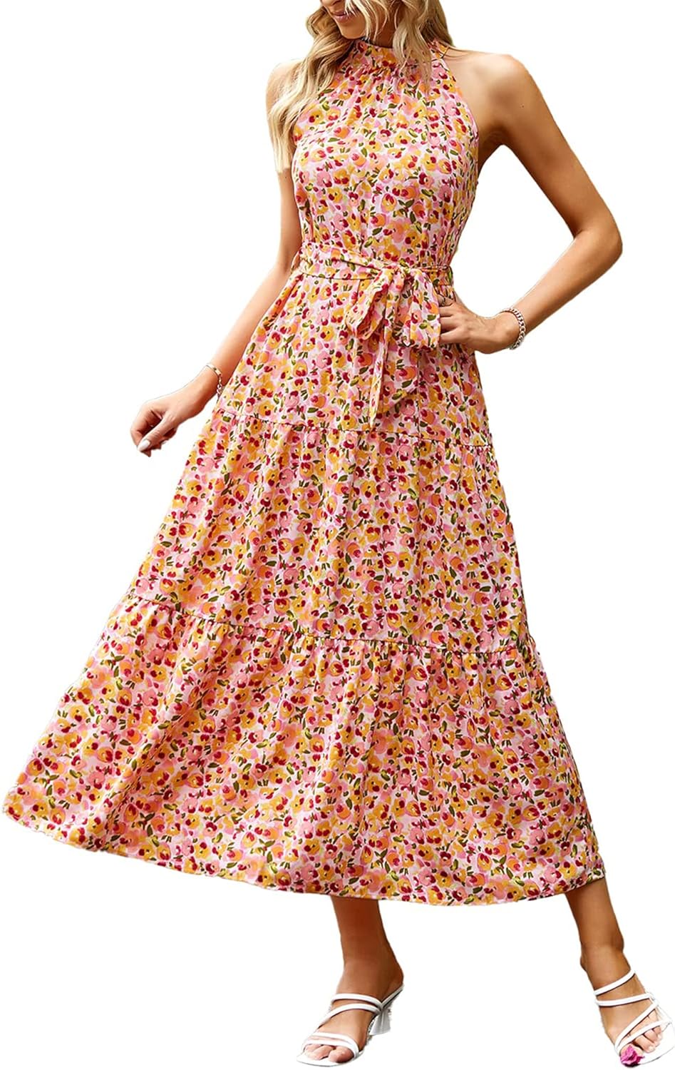 PRETTYGARDEN Women's Dress, Special Summer Floral Maxi Sun Dress, Innovative Sle...