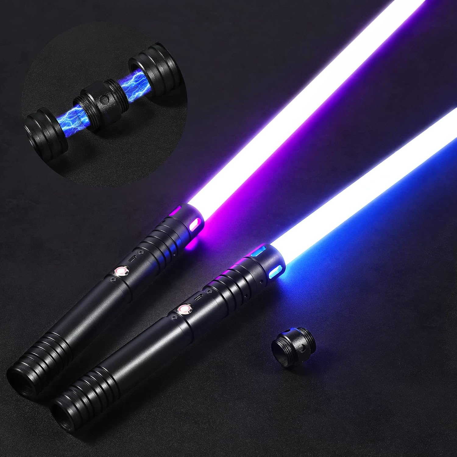 2Pack FX Dueling Lightsaber Battle Sounds Metal Hilt Update 20 Colors Changeable...
