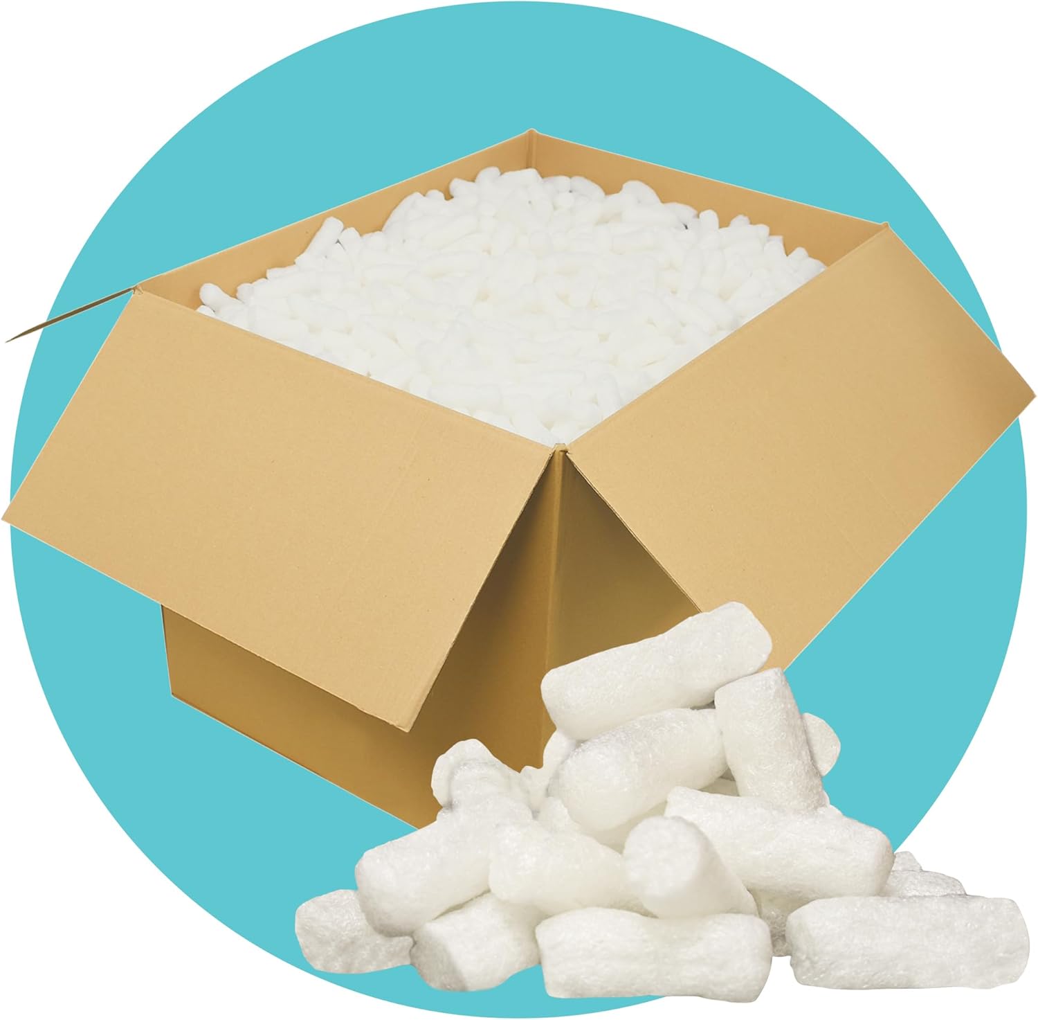 Triplast White ECO Packing Peanuts (5 Cubic Ft) - Corn Starch Based, Compostable...