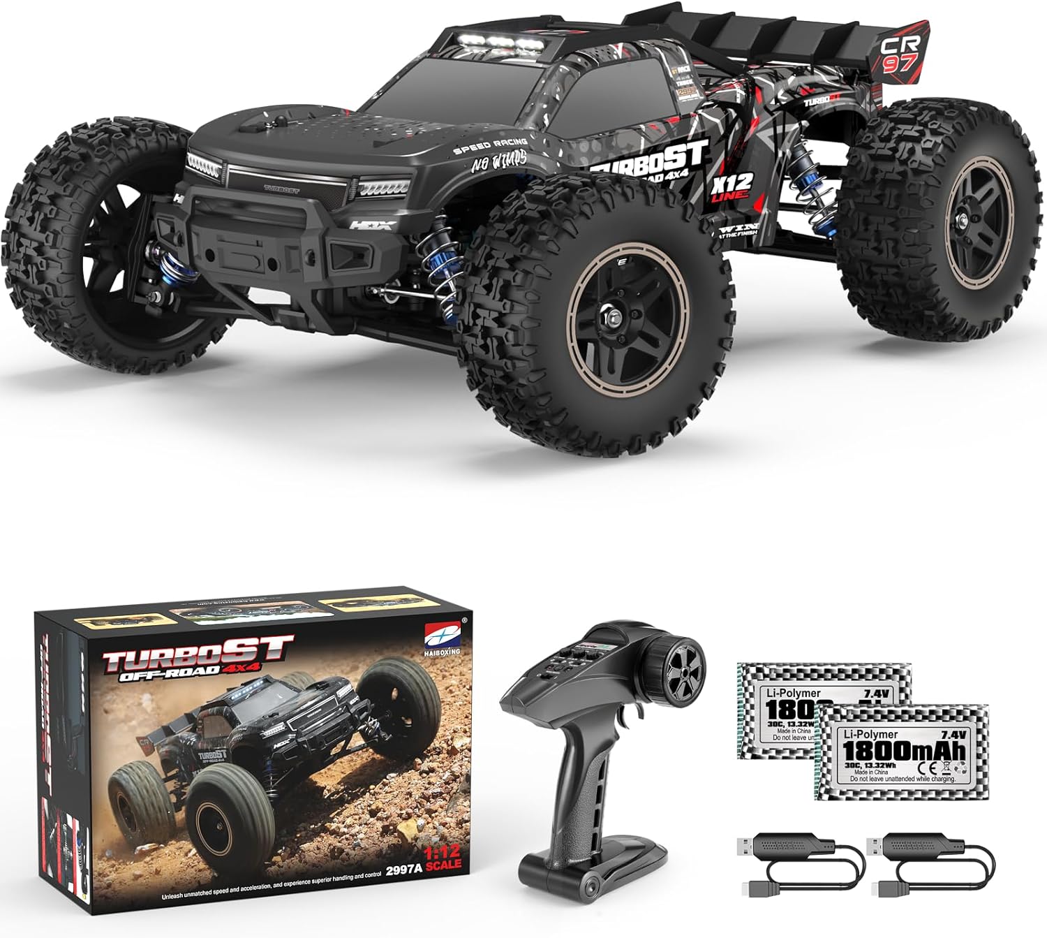 HAIBOXING 2997A Brushless RC Cars 1/12 Scale 4WD Remote Control Truck with Indep...