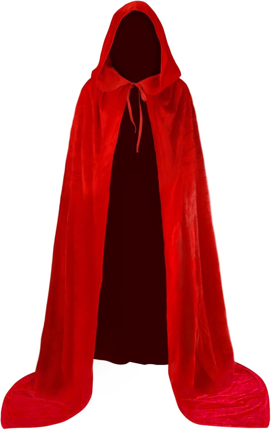 HOMELEX Black Witch Velvet Cloak Halloween Hooded Cape Queen King Robe Outfit Re...