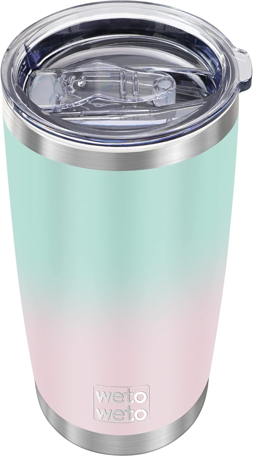 WETOWETO 20oz Insulated Stainless Steel Tumbler, Coffee Tumbler, Double Wall Vac...