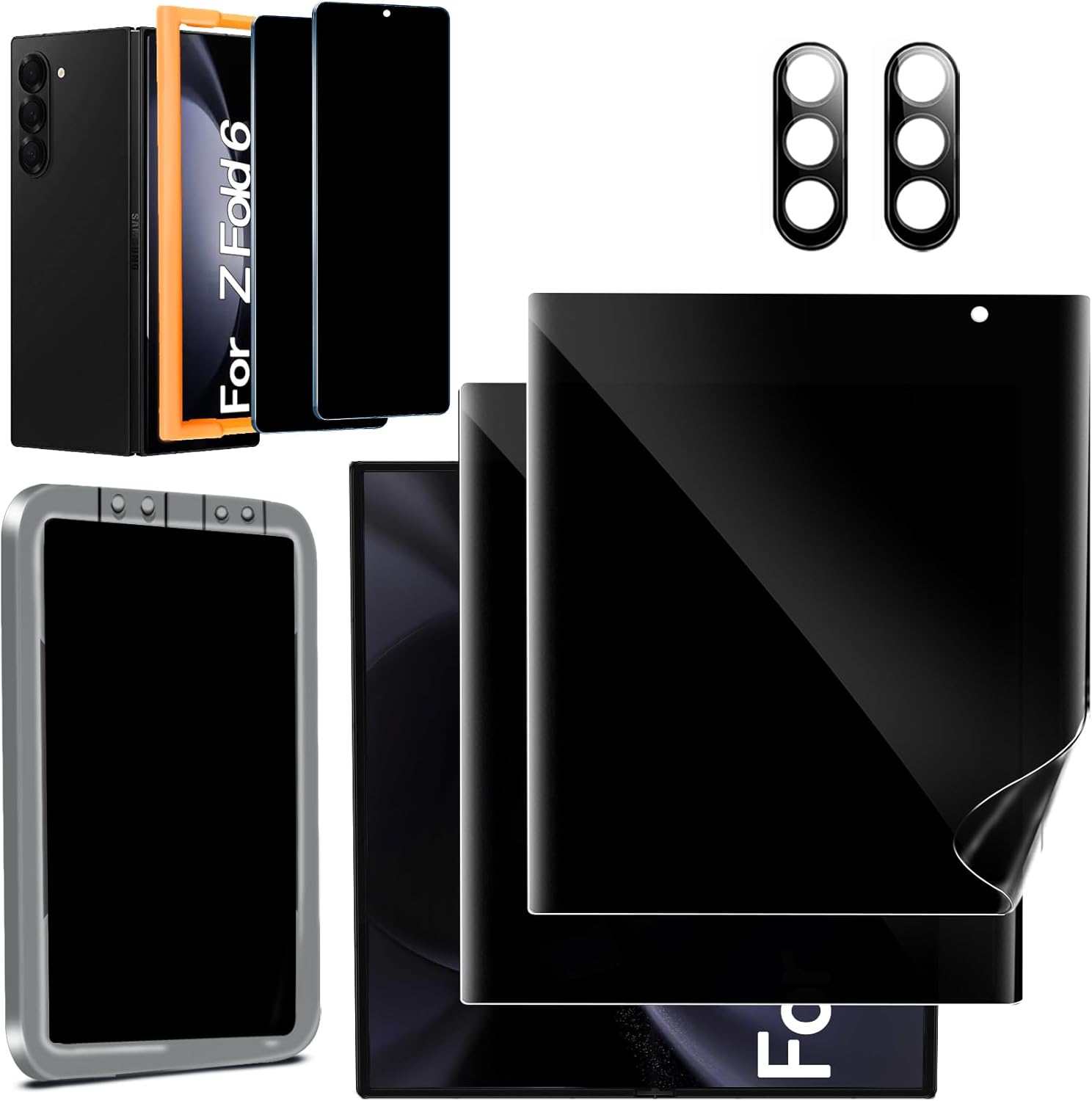 Ferilinso 2 Pack Privacy Screen Protector for Samsung Galaxy Z Fold 6 [Phone Cas...