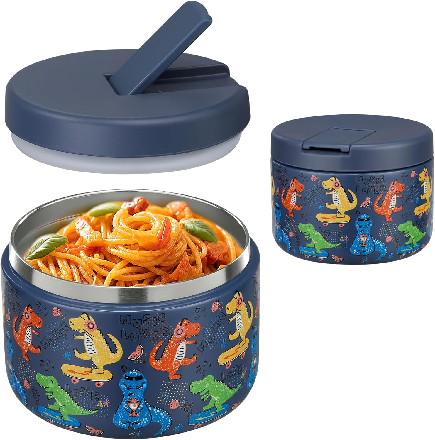 12oz Insulated Vacuum Food Jar with Buckle Lid Wide Mouth Soup Thermo for Hot Fo...