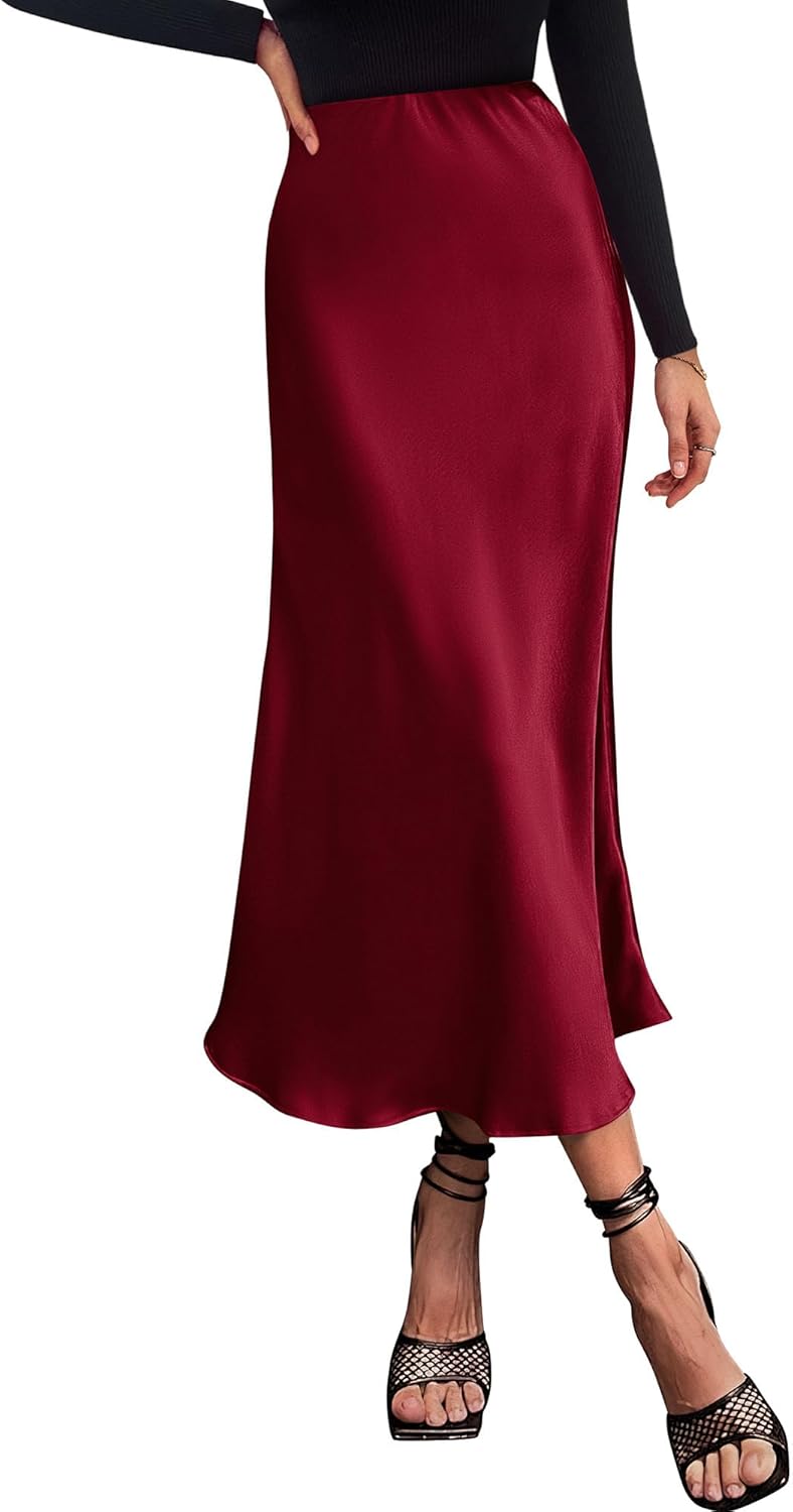 BTFBM 2024 Skirt, Special Long Satin Skirt for Women, Innovative High Waist Summ...