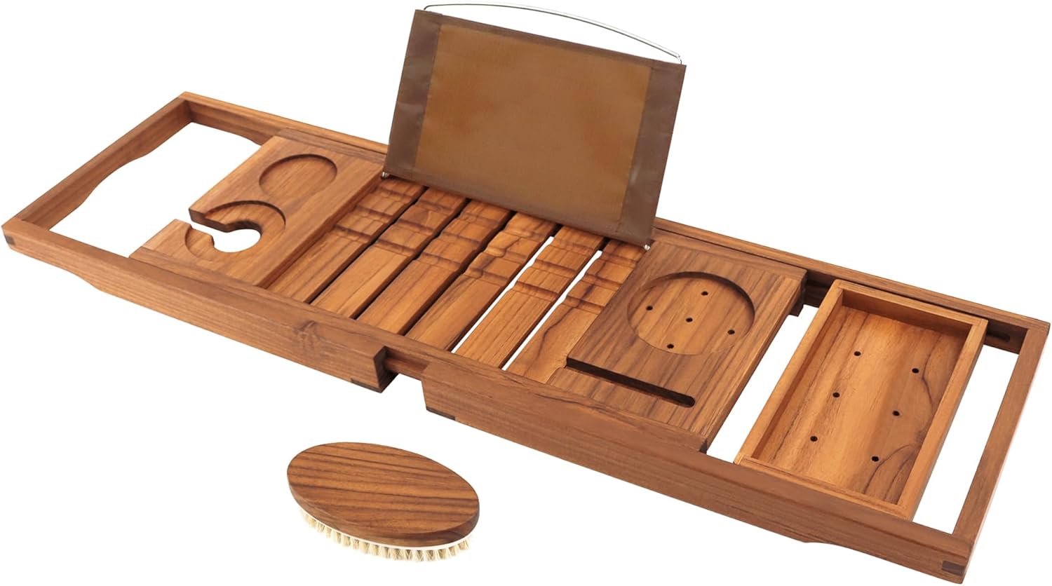 VaeFae Premium Teak Bathtub Tray, Expandable Wooden Bath Tray for Tub, Luxury Ba...