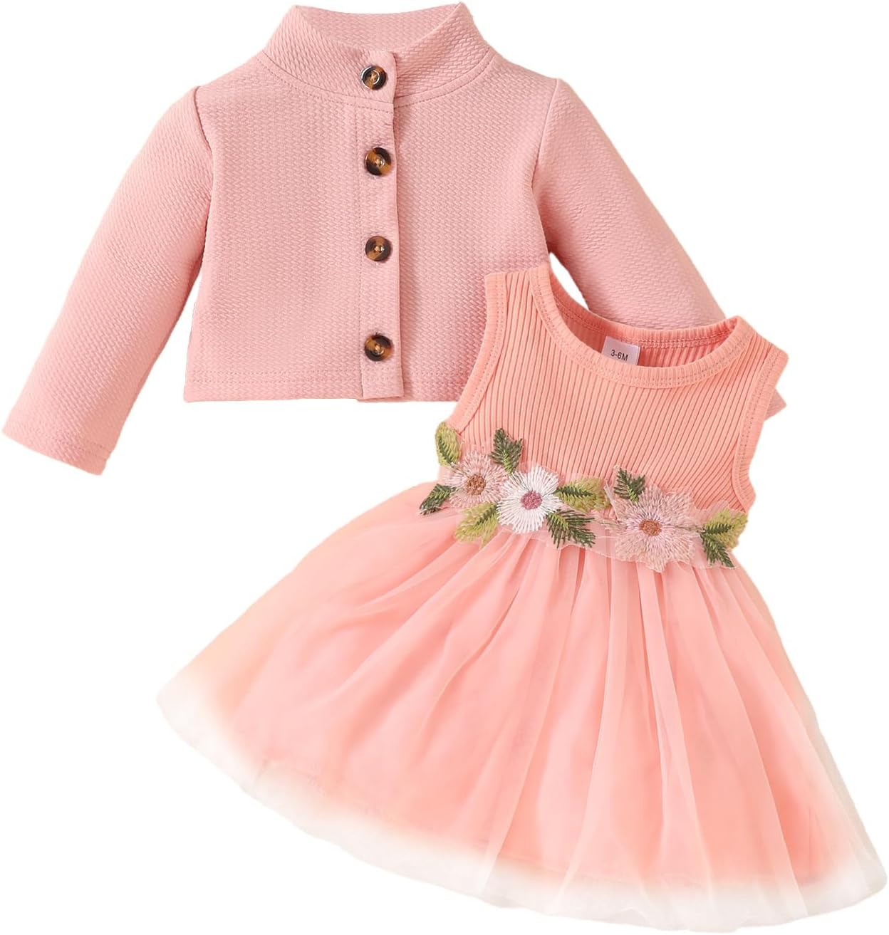 JiAmy Baby Girls Dress Outfits Sleeveless Floral Print Tulle Tutu Dresses Long S...