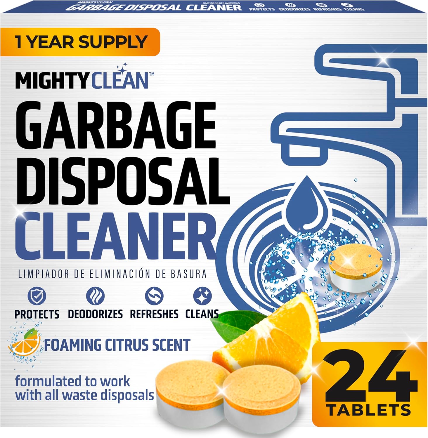 Garbage Disposal Cleaner And Deodorizer Tablets 24 Pack - 1 Year Supply Kitchen...