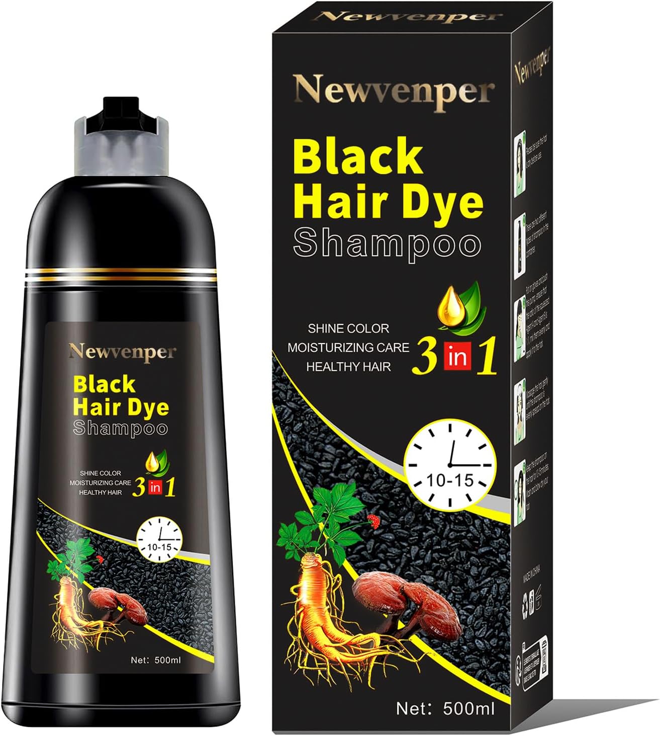 Hair Color Shampoo for Gray Hair Instant Hair Dye Shampoo Hair Coloring in Minut...