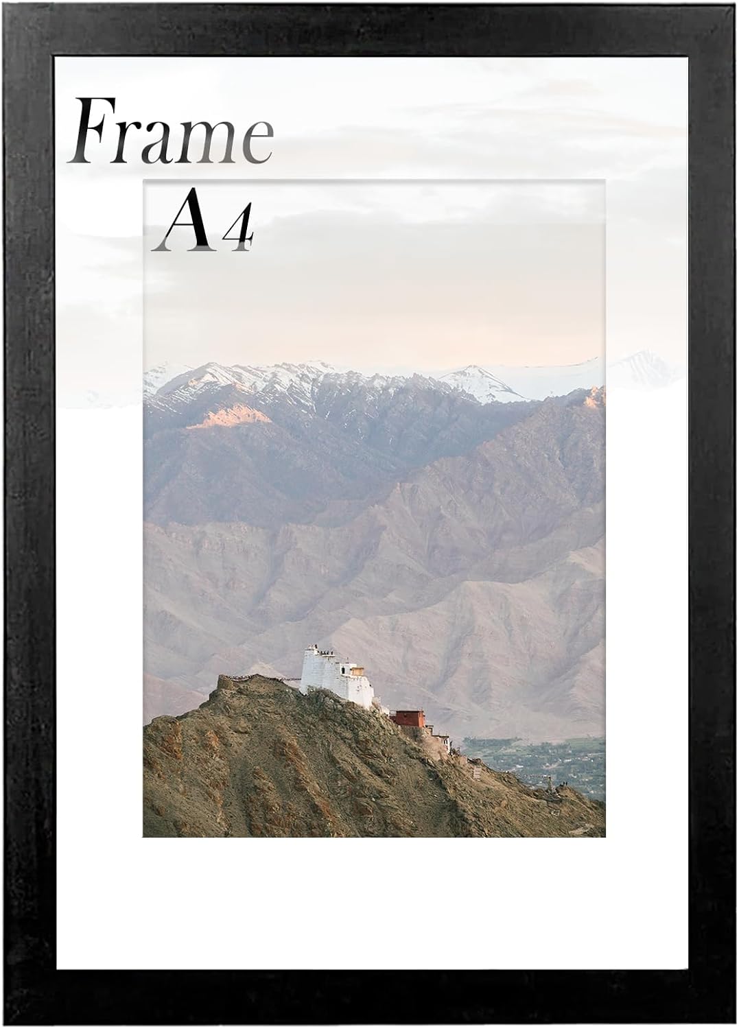 RUN HELIX A4 Frame, Wooden A4 Picture Frame, A4 Black Frame for Wall Mount Displ...