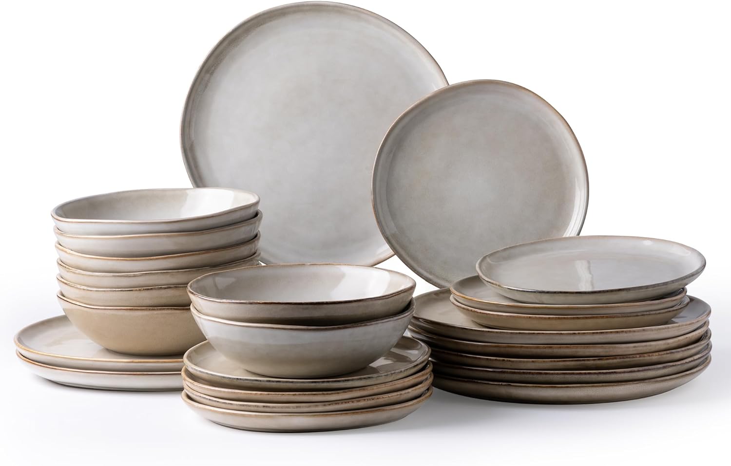AmorArc Ceramic Dinnerware Sets,Handmade Reactive Glaze Plates and Bowls Set,Hig...