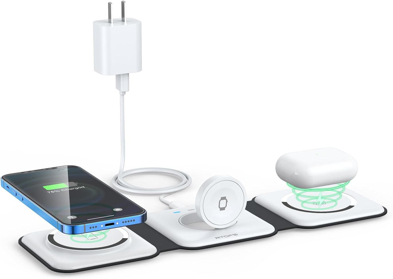 Wireless Charger 3 in 1,RTOPS Magnetic Travel Wire...
