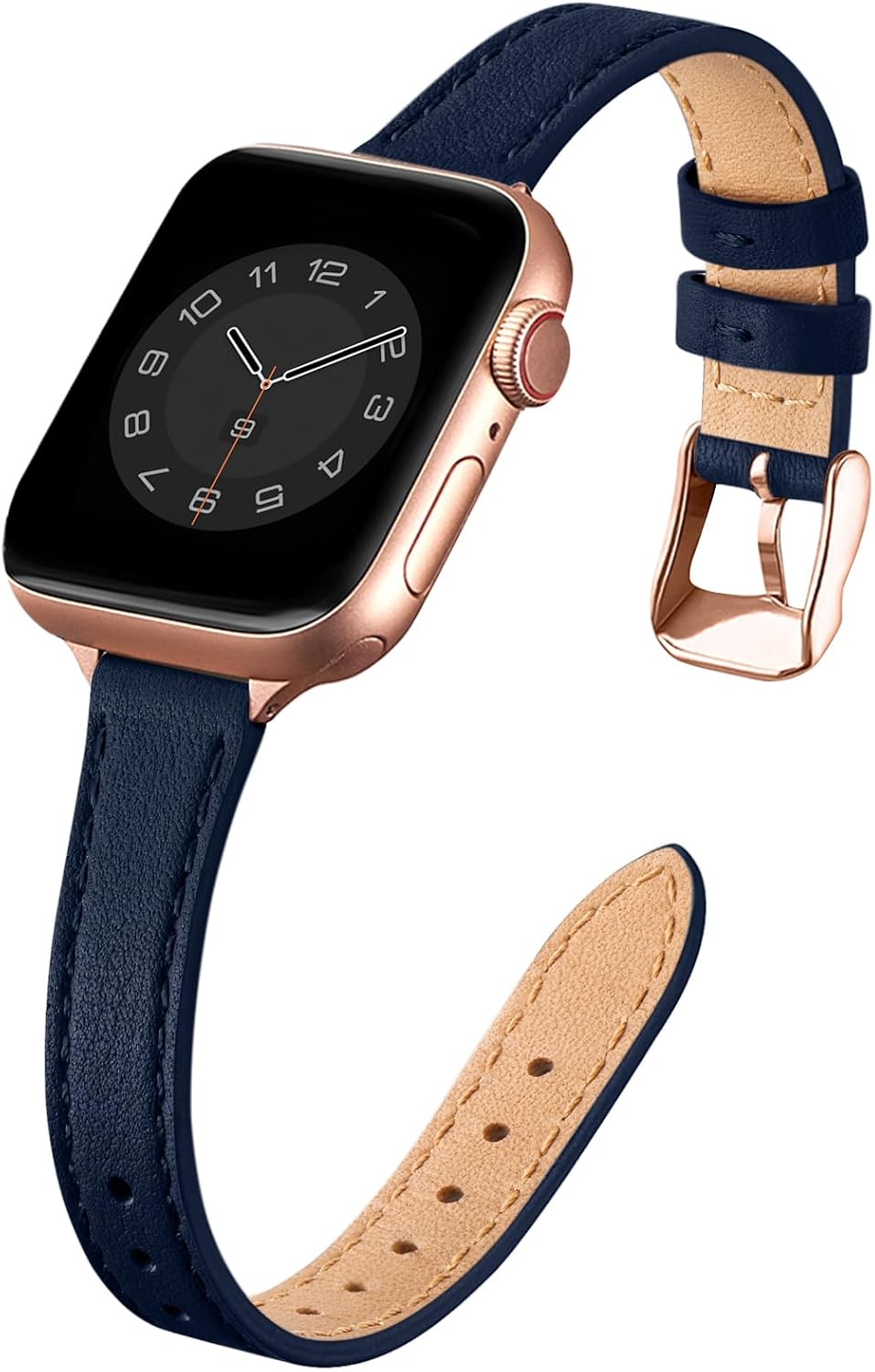 SUNFWR Compatible with Apple Watch Strap 42mm 44mm 45mm,Genuine Leather Strap Re...