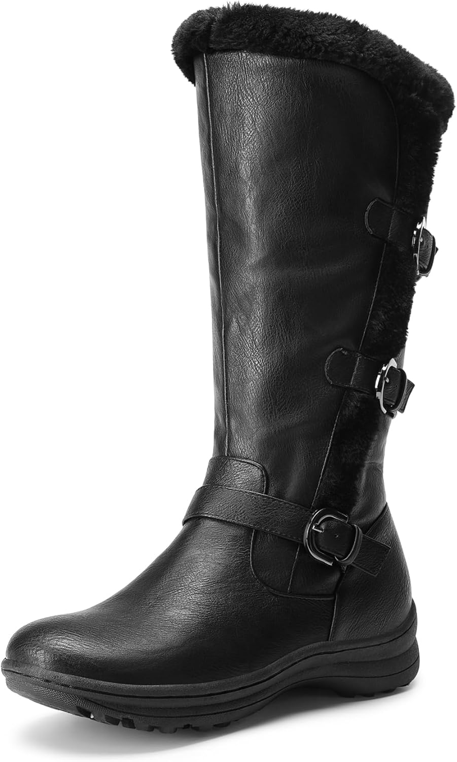 Innovative DREAM PAIRS Women's Winter Boots, Special Fully Fur Lined Knee High B...