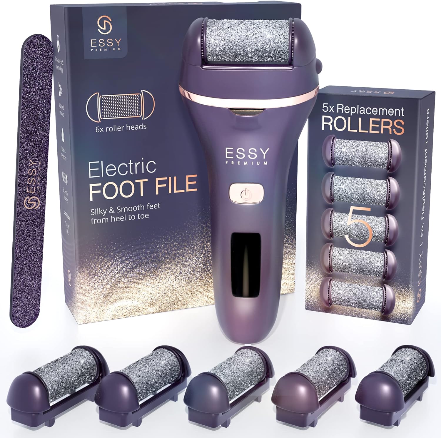 Electric Foot File Pedicure Feet Hard Skin Remover Foot Scraper Dry Dead Skin Re...