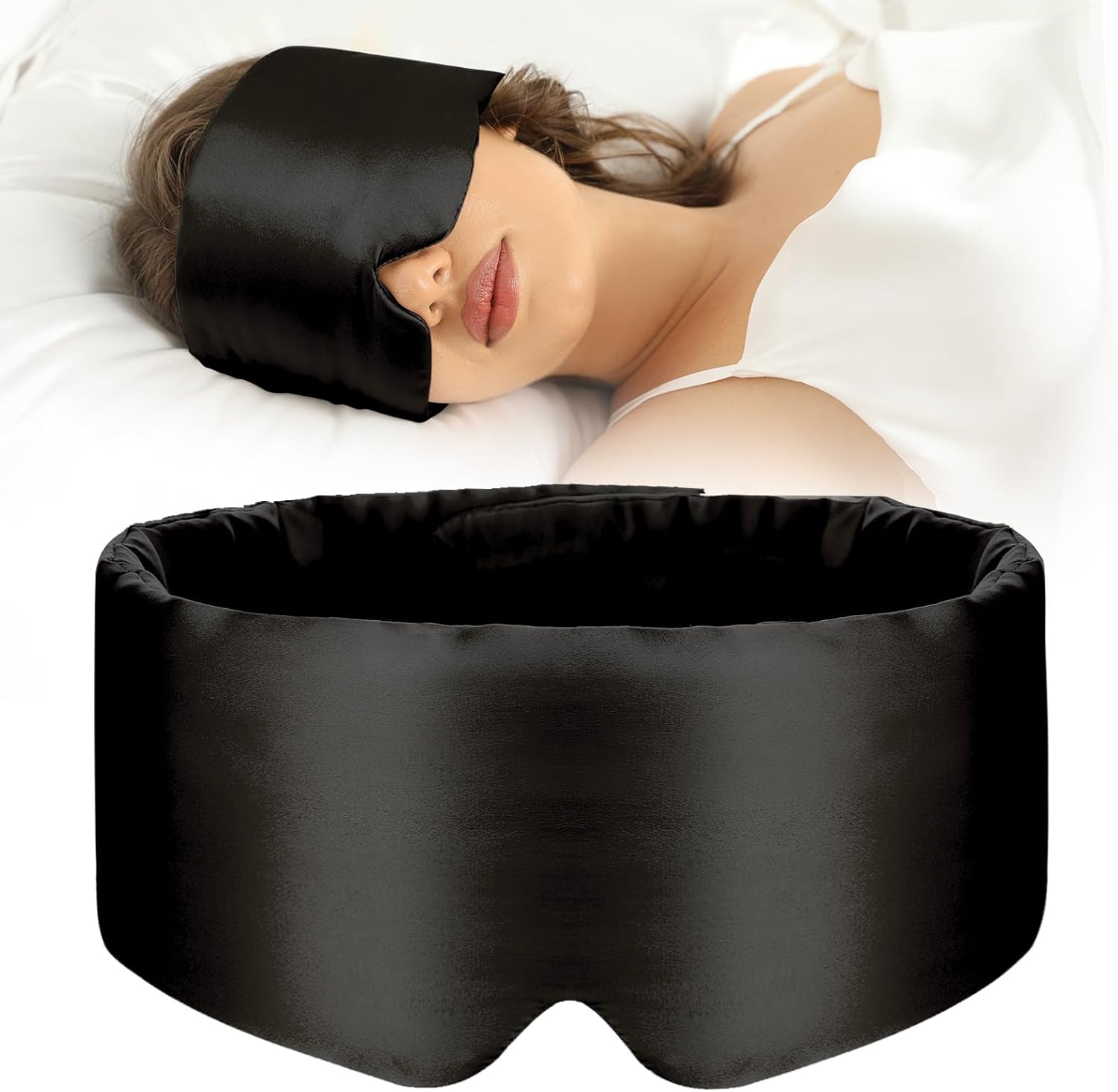 Mulberry Silk Sleep Mask, Special Eye Mask for Women and Men with Adjustable Ban...