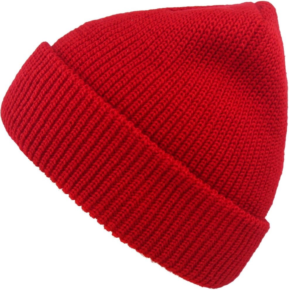 MaxNova Slouchy Beanie Hats Winter Knitted Caps Soft Warm Ski Hat Unisex Red
