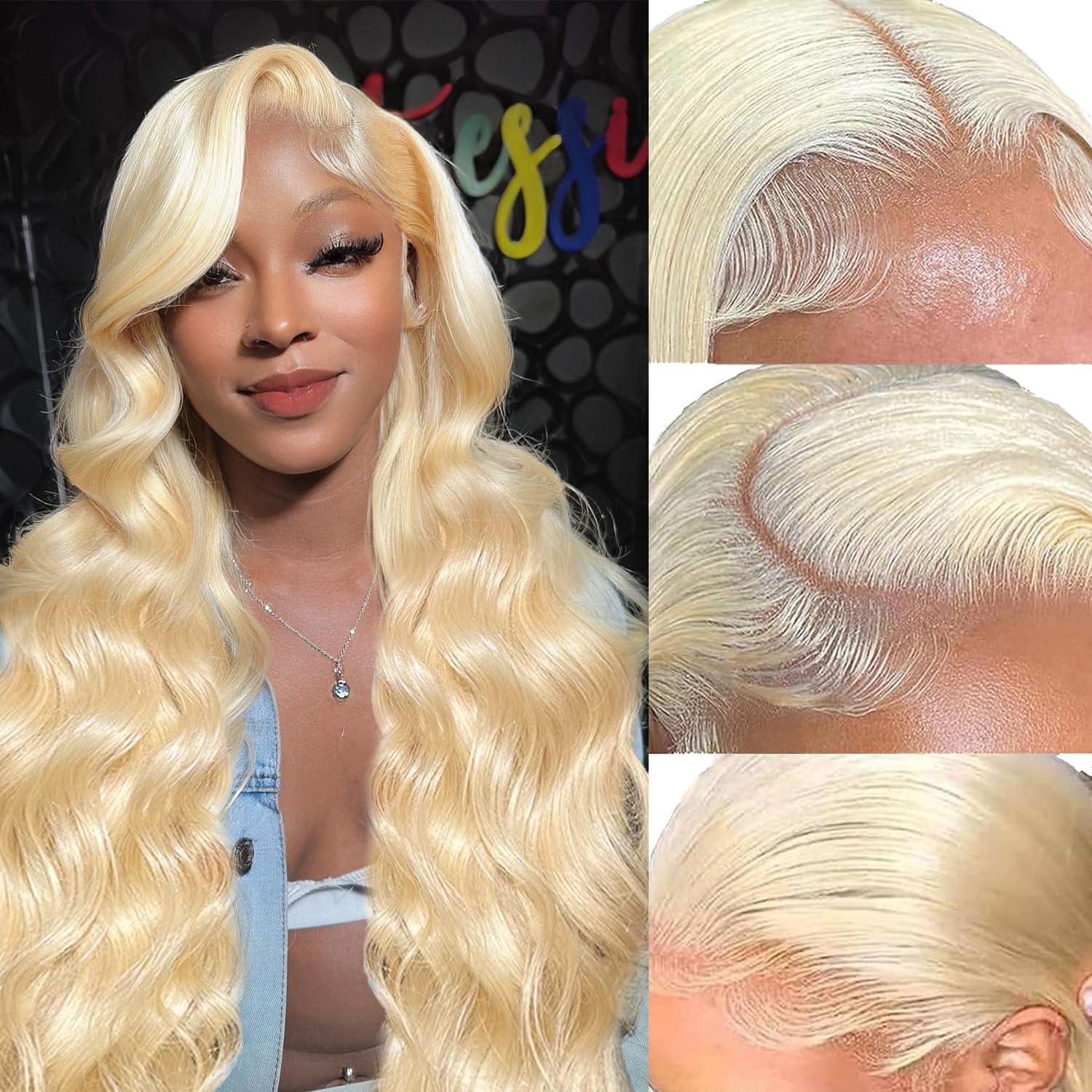 30 Inch Lace Front Wig Human Hair 13x6 Body Wave Blonde Lace Front Wigs Human Ha...