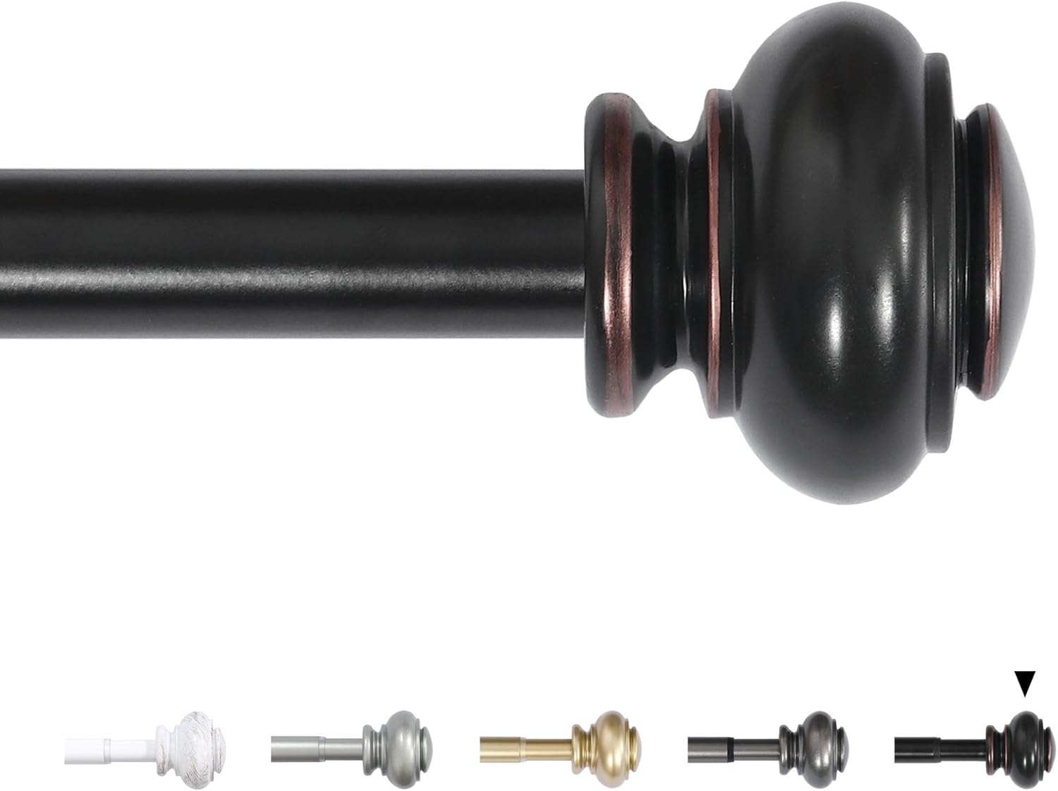 H.VERSAILTEX Curtain Rods for Windows 16.2 to 59.4 Inches 3/4 inch Diameter Adju...