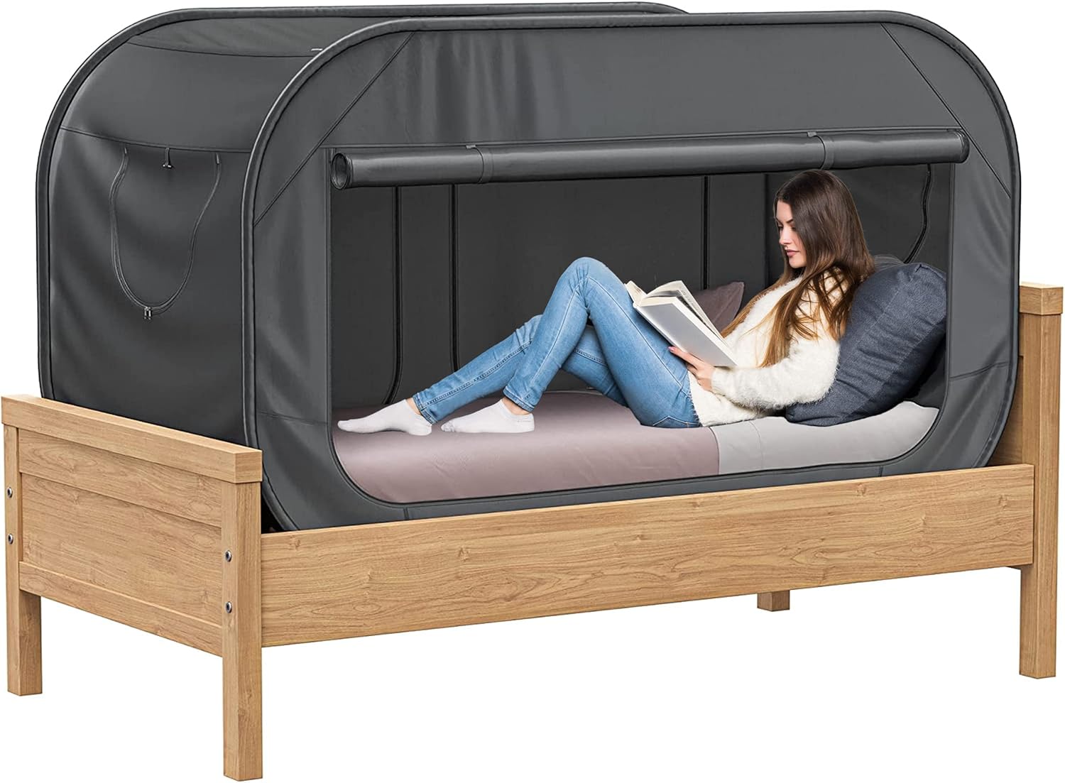 Skywin Bed Tent Twin - Pop Up Privacy Tent for Twin Bed, Collapsible, Breathable...