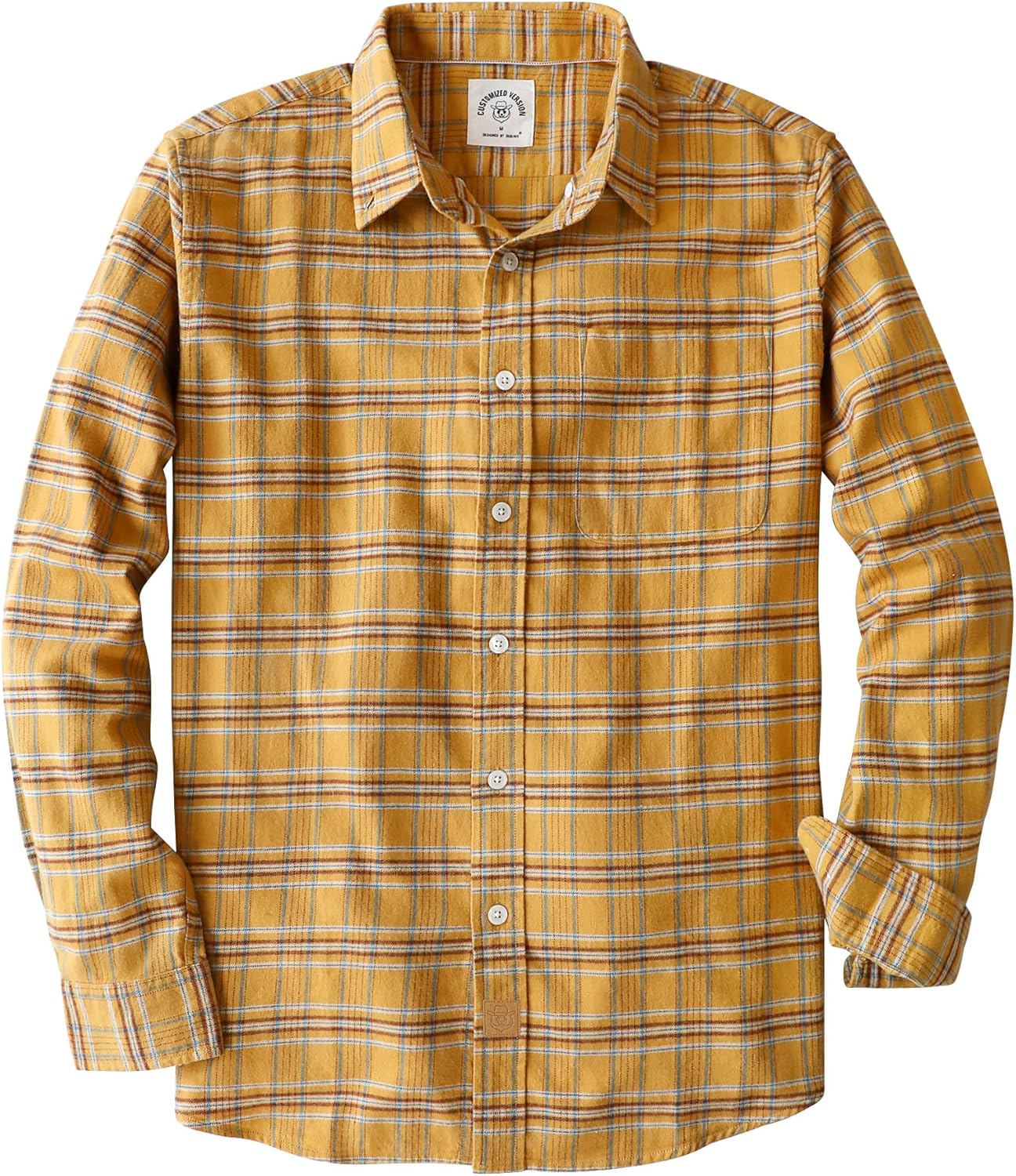 Dubinik® Flannel Shirt for Men 100% Cotton Mens Flannel Shirts Long Sleeve Plaid...