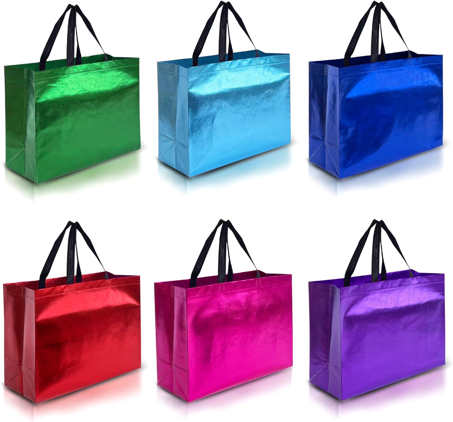 Nush Nush Mix Color Extra Large Gift Bags with Handles – Set of 12 Reusable Gift...