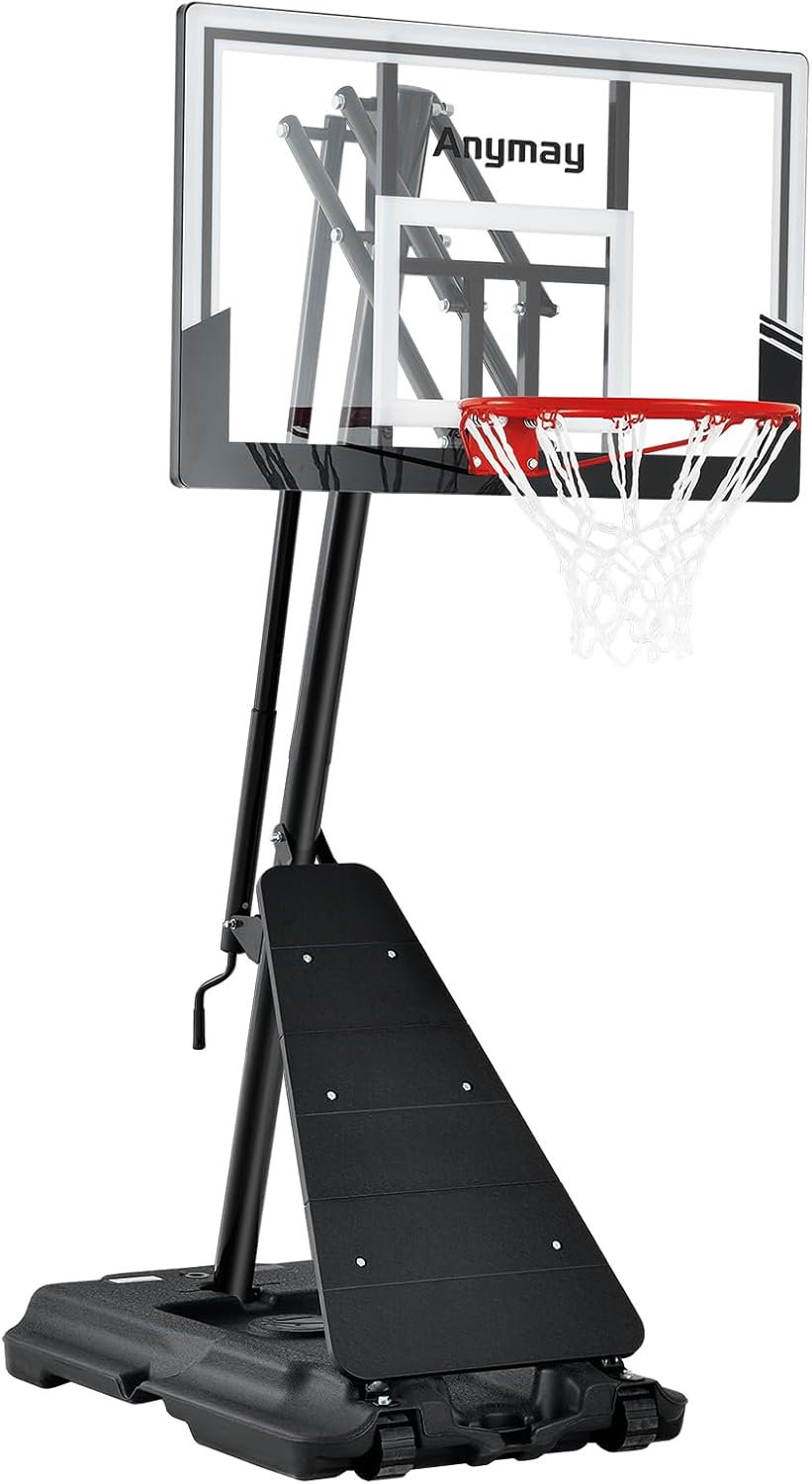 Anymay Basketball Hoop Outdoor, 5.3-10FT Height Adjustable Basketball Hoop Goal...