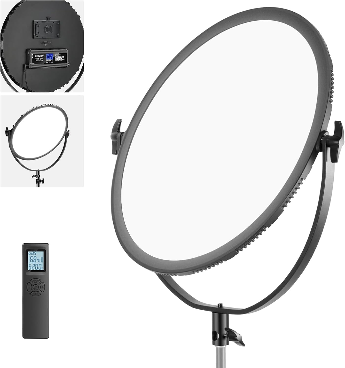 Neewer LED Bi-Color Studio Round Lighting, Ultra Thin Studio Edge Flapjack Light...