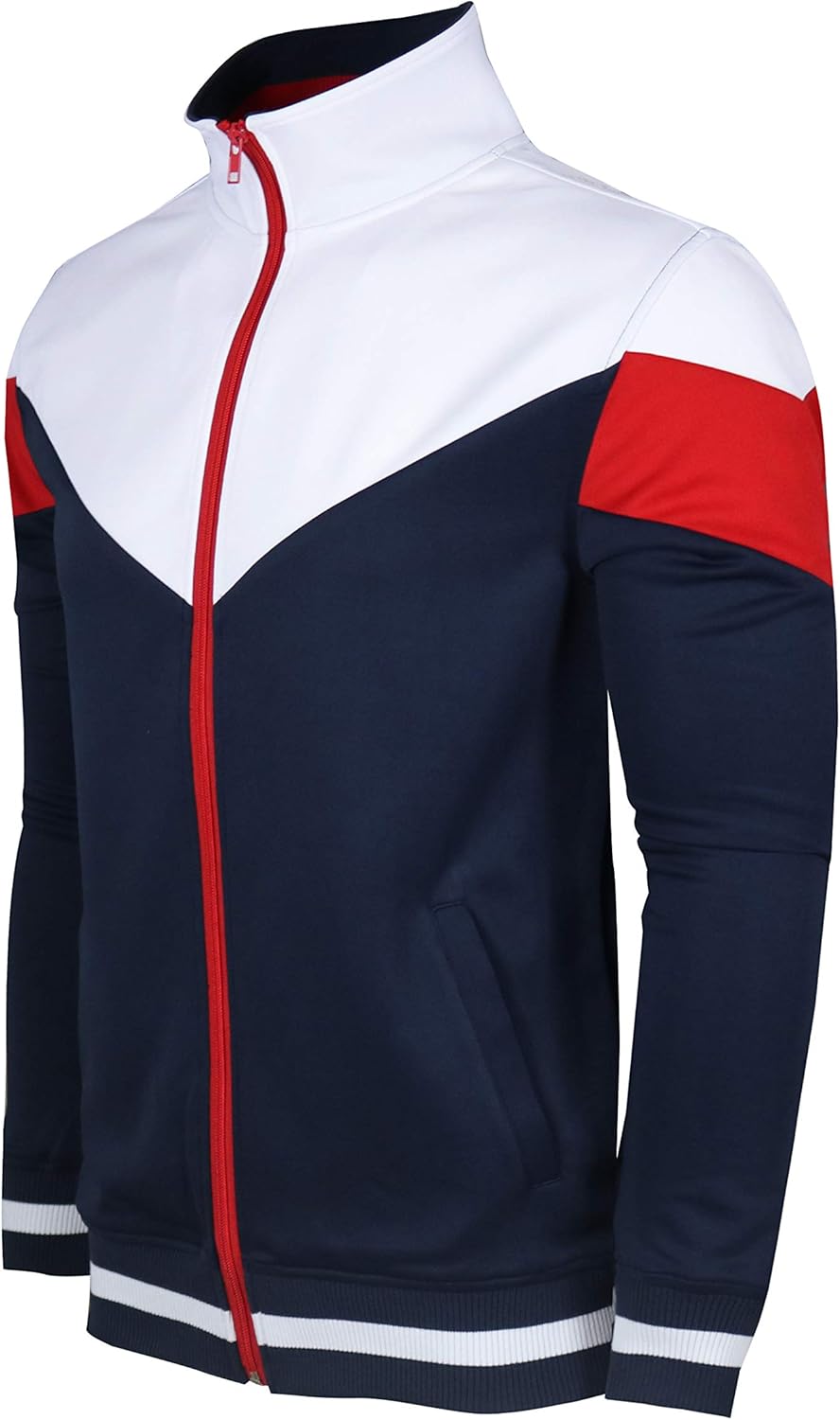 SCREENSHOT-Track Jacket Mens Urban Hip Hop Premium Track Jacket - Slim Fit Side...