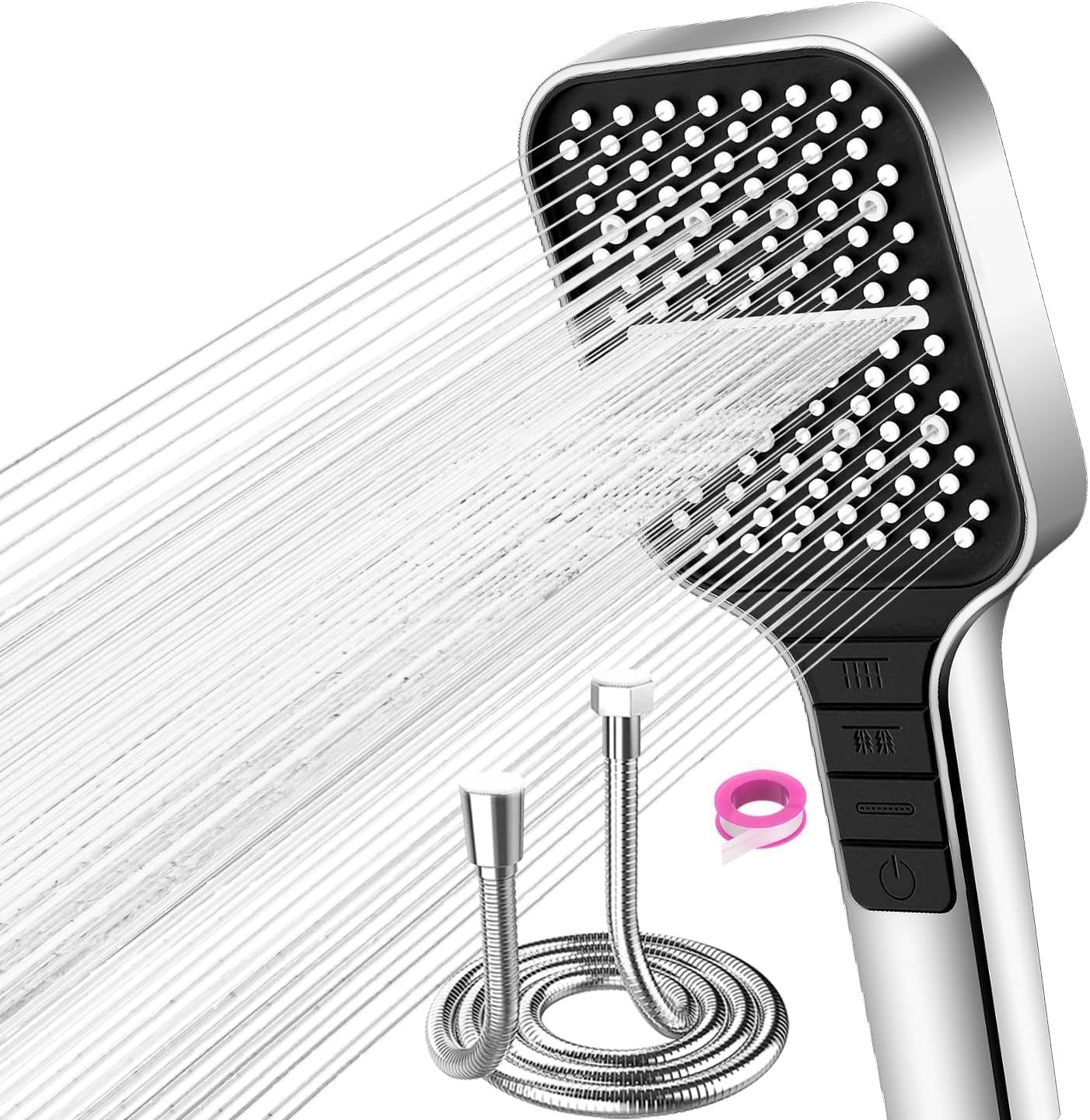VEHHE Shower Head and Hose 1.5M, Adjustable Large Shower Heads with Hose (NOT fo...