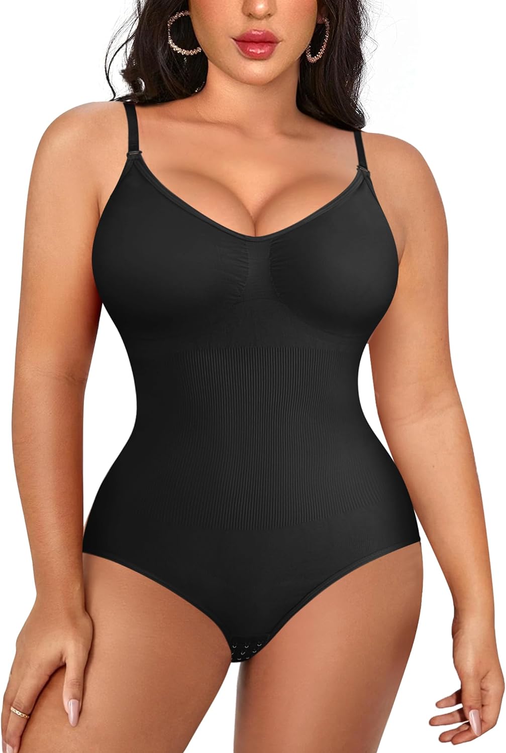 Irisnaya Women Slimming Bodysuits Shapewear Tops Tummy Control Body Shaper Spagh...