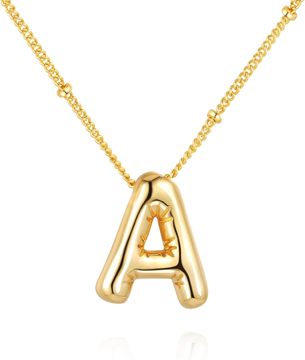 Bubble Letter Necklace Balloon Initial Necklaces for Women Dainty Alphabet Penda...