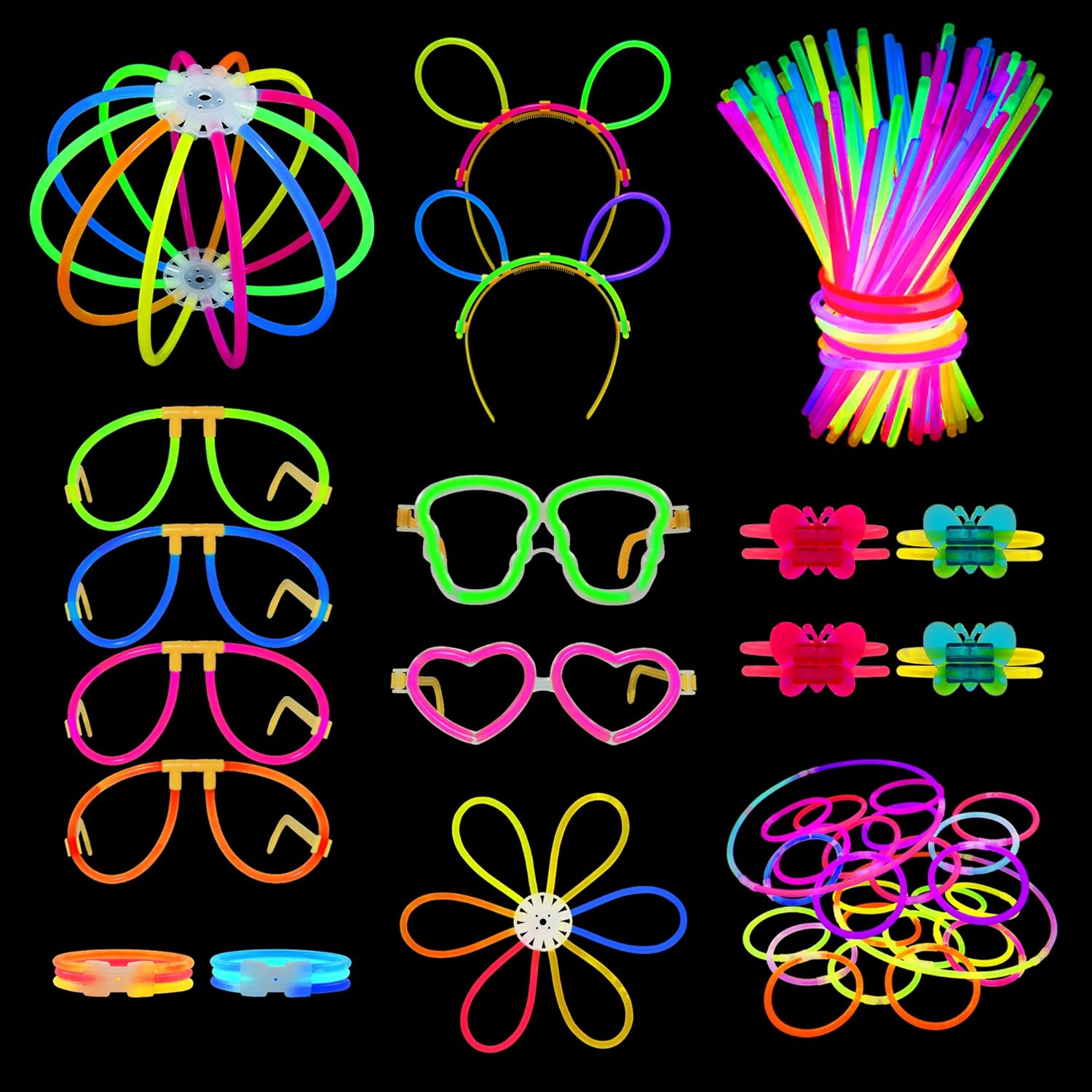 Segotendy Premium 100 Halloween Glow Sticks,232pcs Super Bright Glow Sticks Part...