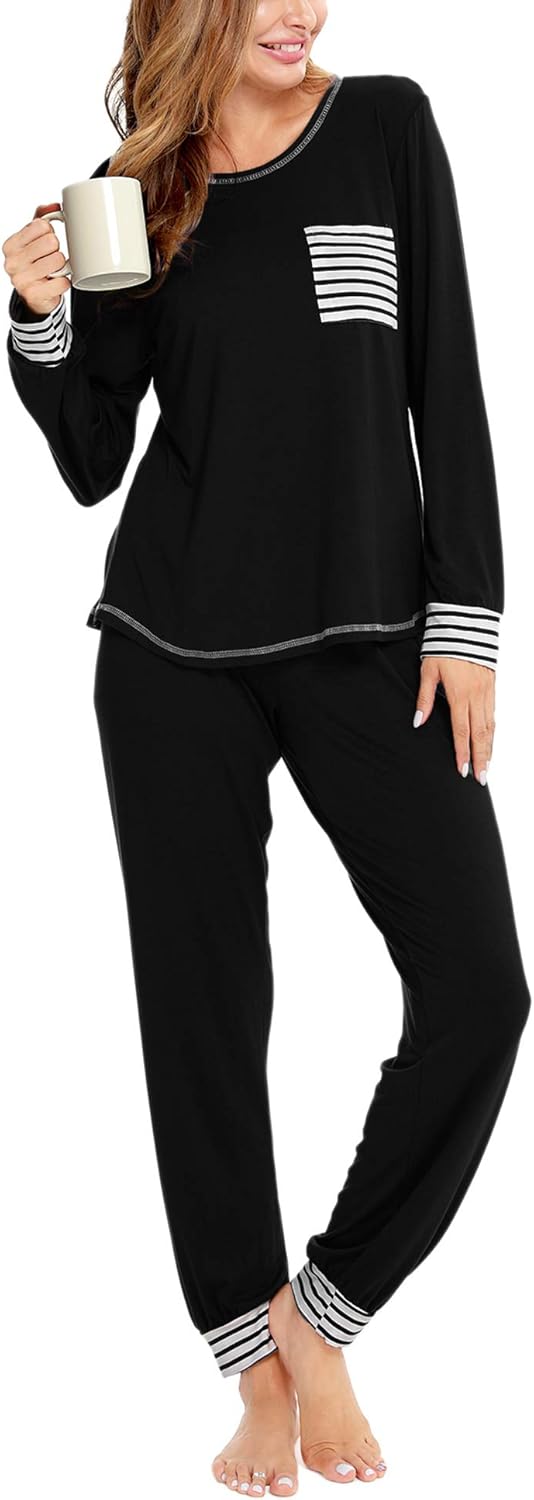 SWOMOG Women’s Pyjamas, Special Pyjamas Set Long Sleeve Top with Pants, Innovati...