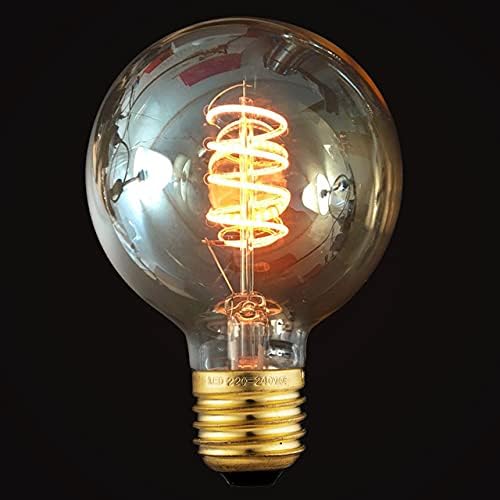 ktjes Vintage Edison LED Light Bulb 4W Globe Style G80 Decorative Spiral LED Fil...