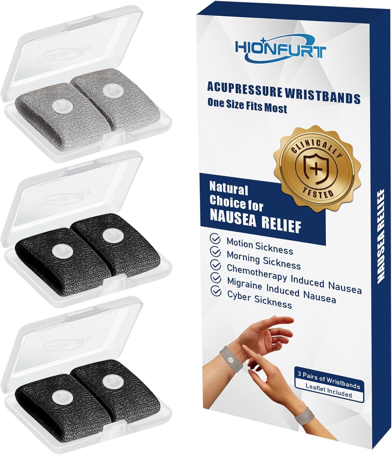 Motion Sickness Bands Anti Nausea Wristband for Adult and Kids Morning Sickness...