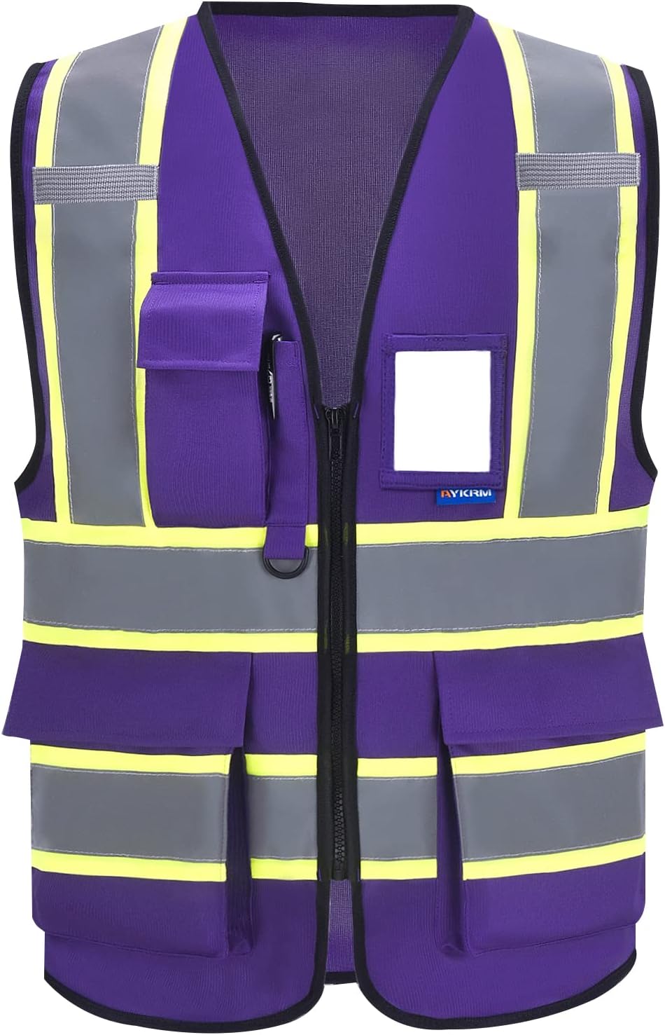 AYKRM 11 color High Vis Reflective Safety Vest for Women Men Security Pocket Zip...