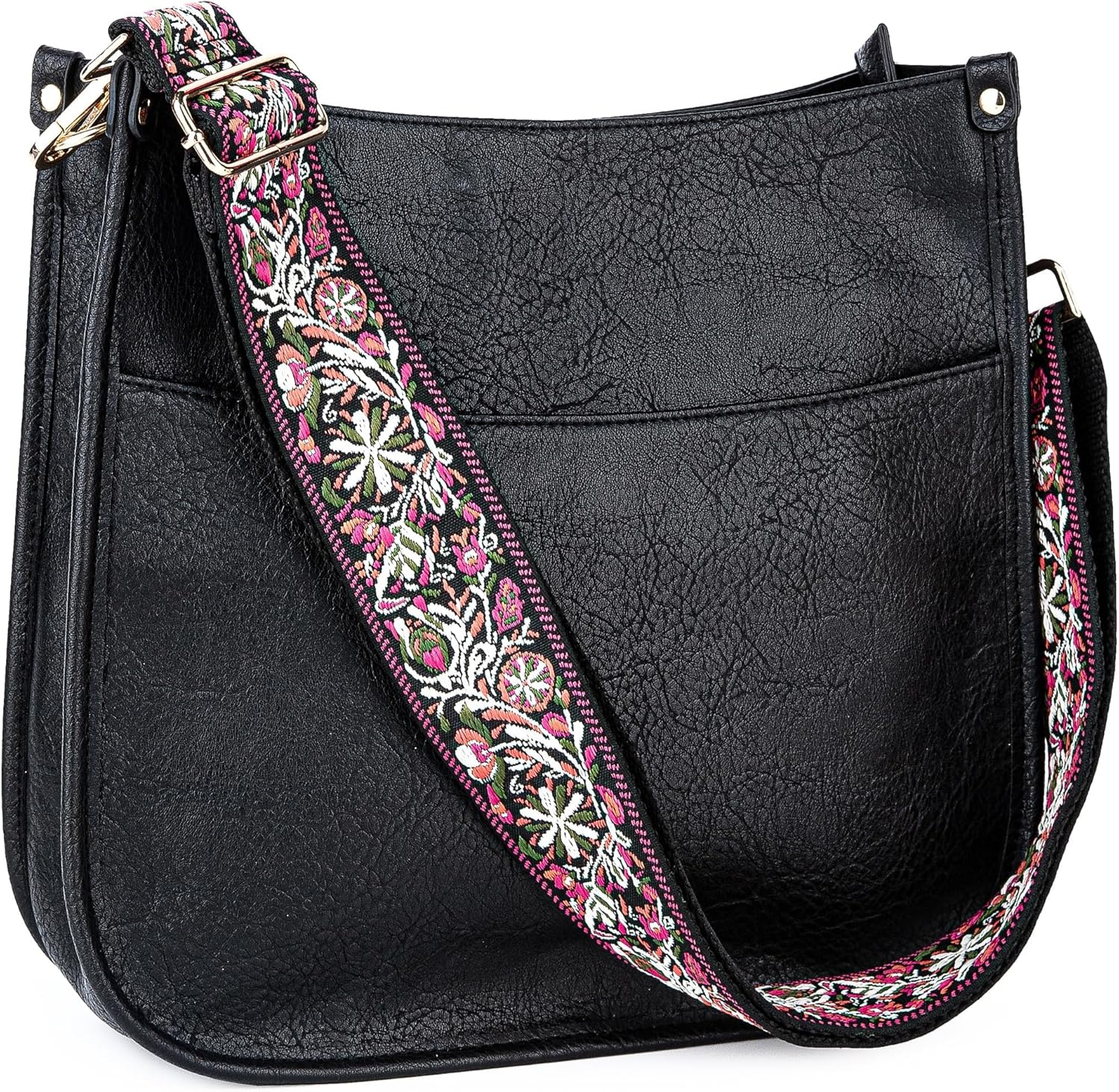 Viva Terry Vegan Leather Crossbody Fashion Shoulder Bag Purse with Adjustable St...