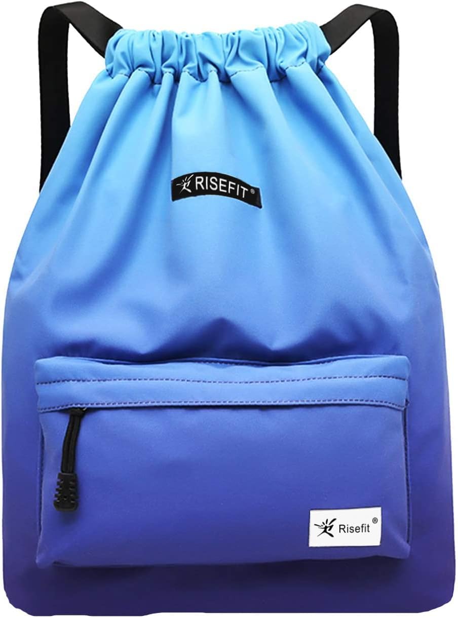 Risefit Waterproof Drawstring Bags, Printed Gym Sa...