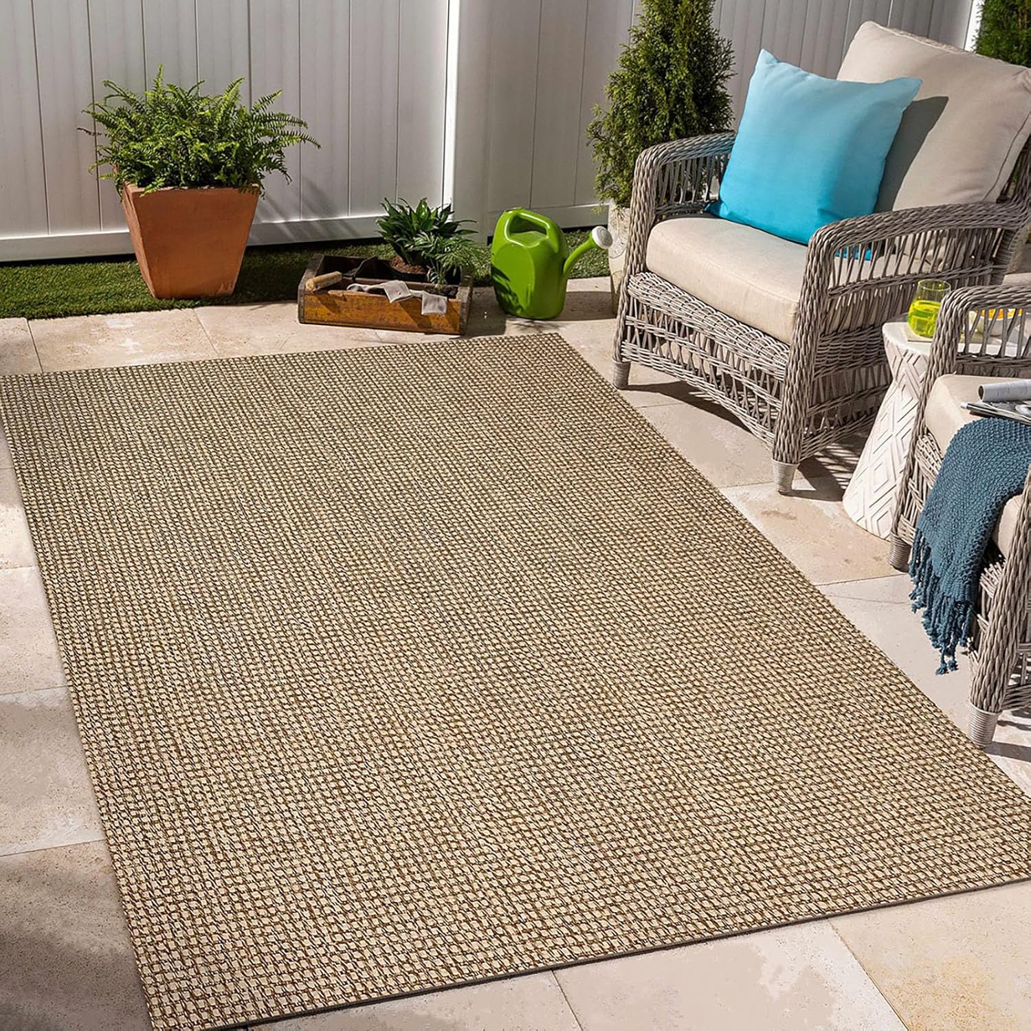 EARTHALL Boho Area Rug 4x6 Ft Washable Rugs for Entryway Natural Braided Throw R...