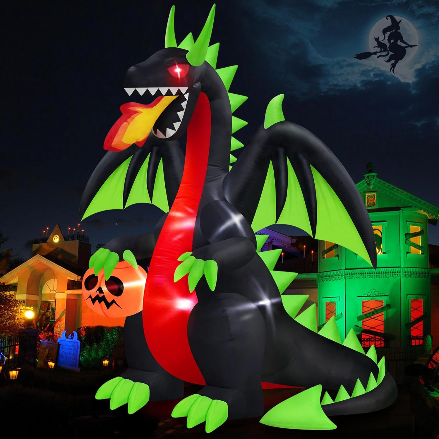 **Best MICOCAH Fire-Breathing Dragon Inflatable, Special 8FT Outdoor Halloween D...
