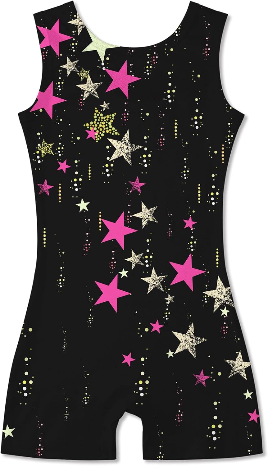 Idgreatim Gymnastics Leotards for Girls Sparkly Biketards Unitards with Shorts A...