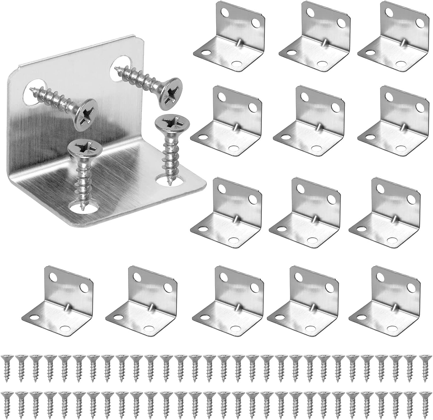 L Bracket - Vaktop 15PCS Angle Brackets, Stainless Steel Corner Brackets, 90 Deg...