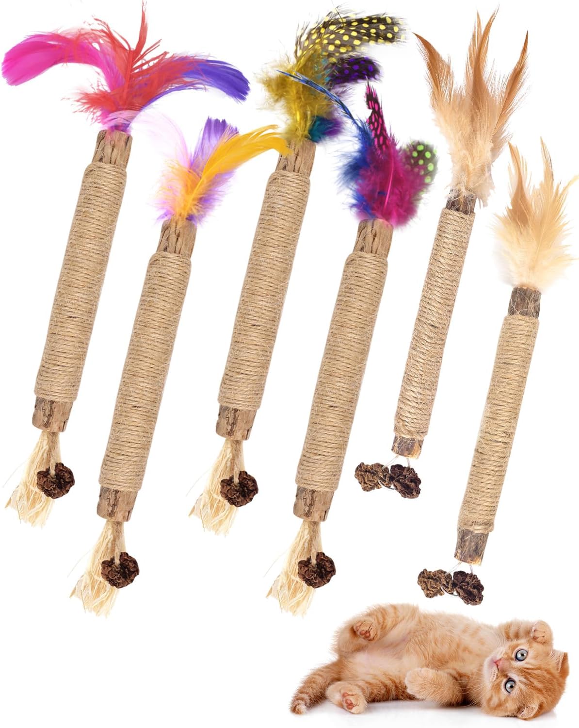 ERKOON Catnip Toys for Cats,Kitten Silvervine Chew Sticks with Natural Matatabi...