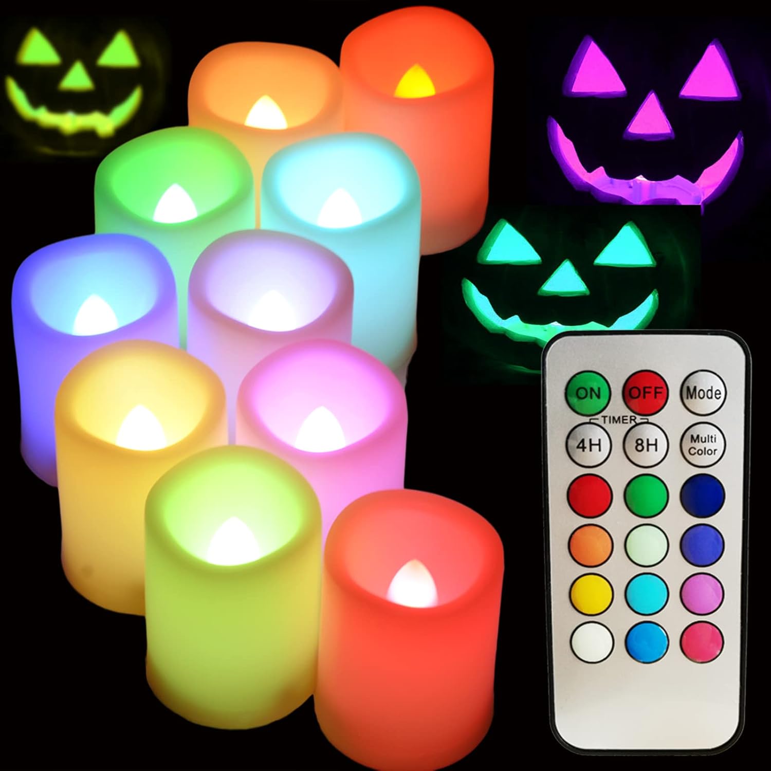 SWEETIME Multi Color Changing LED Flameless Votive Candles with Timer and Remote...
